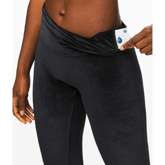 Lululemon‎ Wunder Lounge High-Rise Leggings Velvet Women's Size 4 Black - Picture 3 of 8